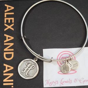 Alex and Ani letter G initial charm bracelet